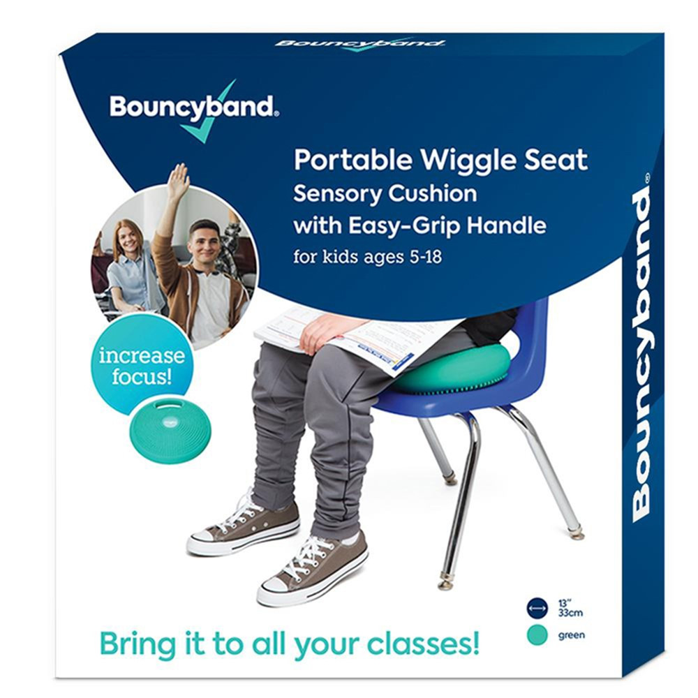 Portable Wiggle Seat Sensory Cushion, Green - BBAWSHAGR | Bouncy Bands | Chairs