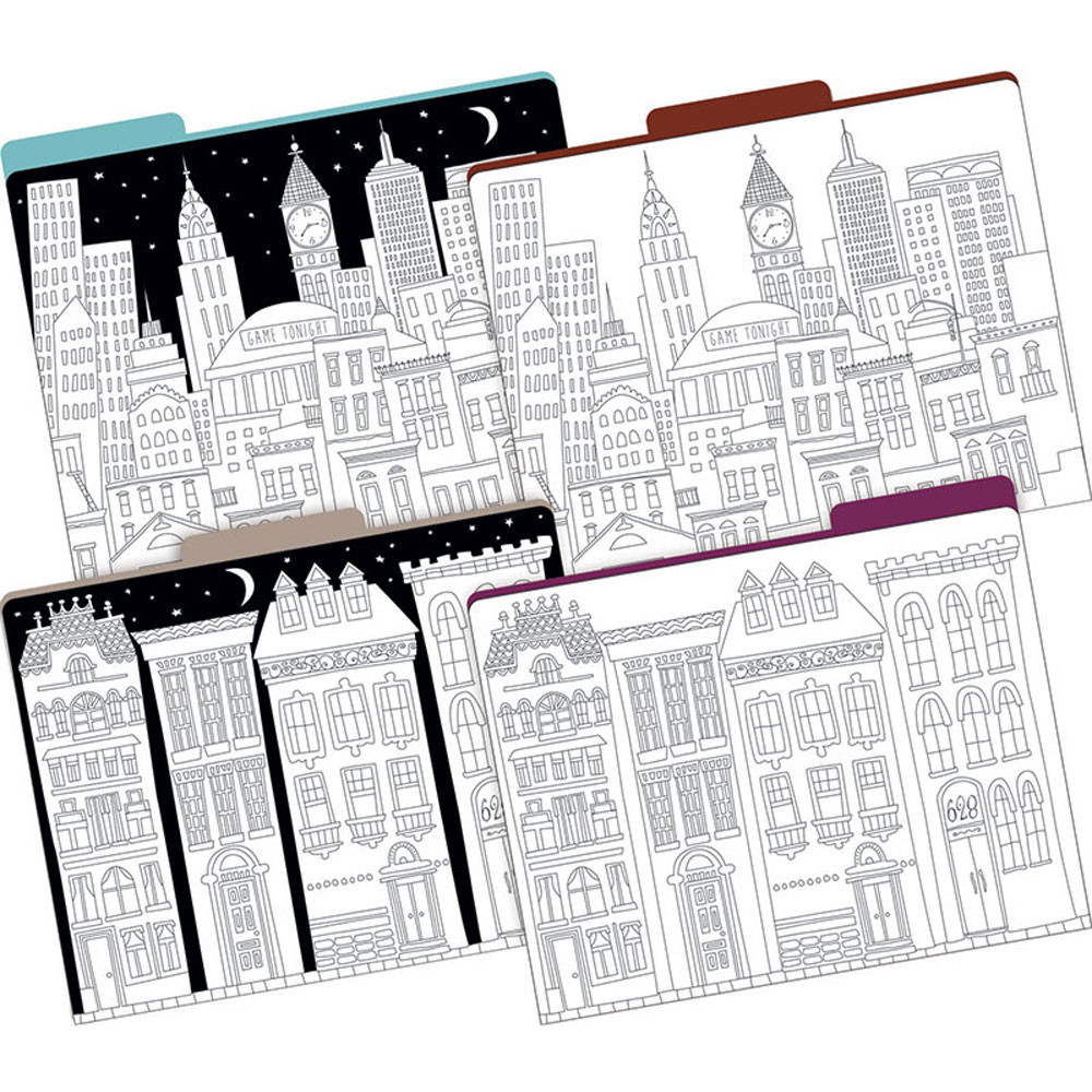 BCP1344 - Letter Size File Folders Color Me Cityscapes Multidesign St in Folders