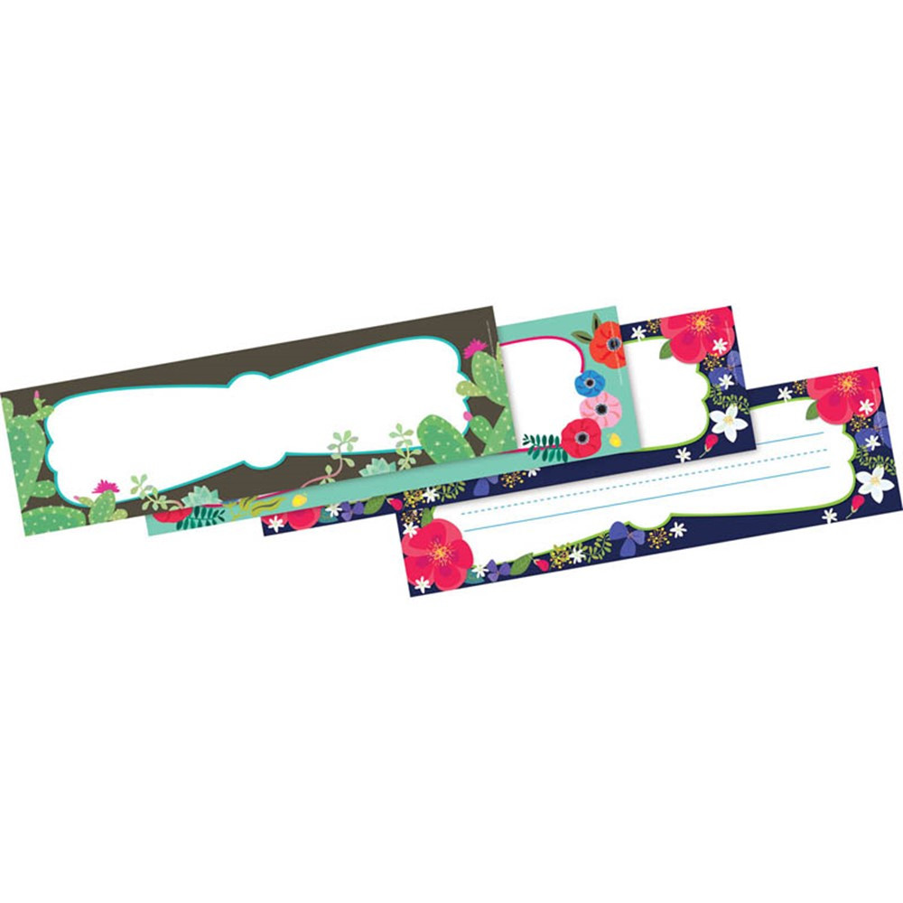 Petals & Prickles Double-Sided Name Plates, 12" x 3-1/2", Pack of 36 - BCP1445 | Barker Creek | Name Plates
