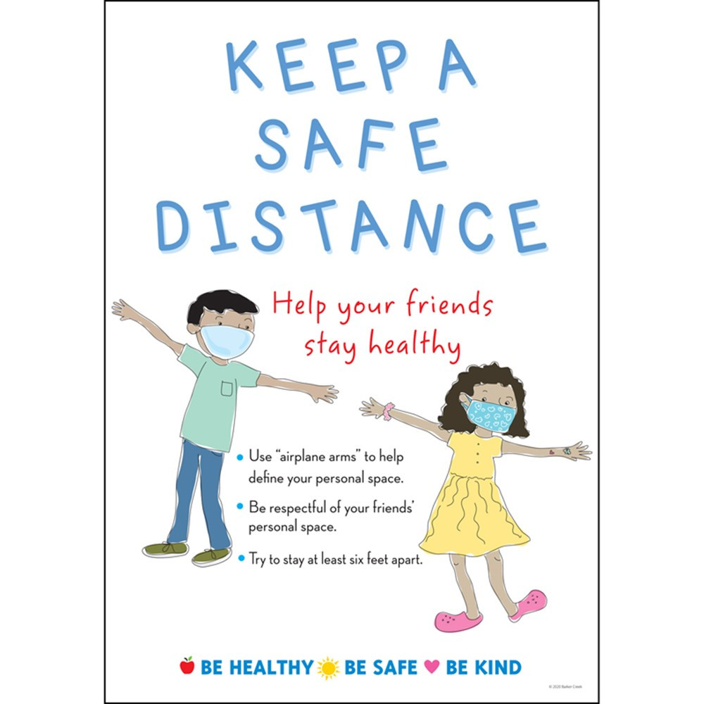 Keep a Safe Distance Poster - BCP1869 | Barker Creek | Classroom Theme