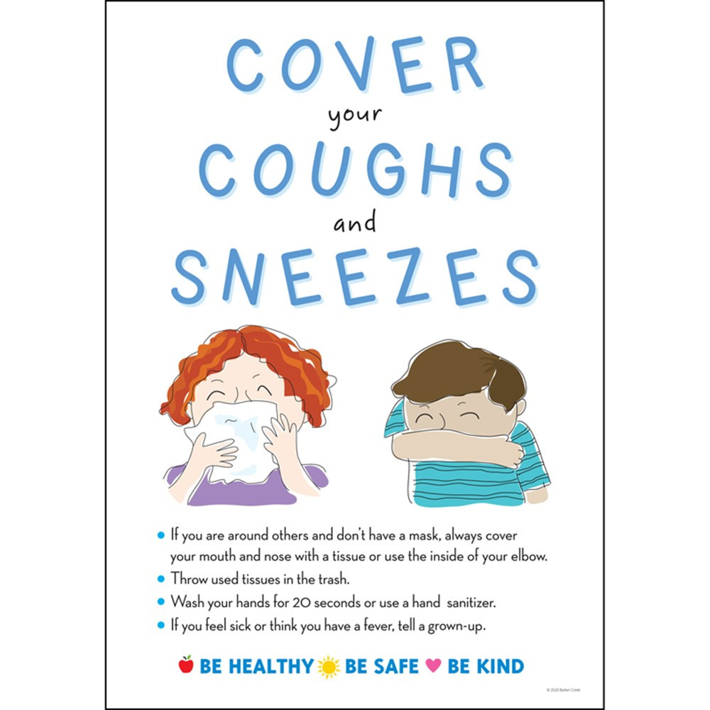 Cover Coughs & Sneezes Poster - BCP1872 | Barker Creek | Classroom Theme