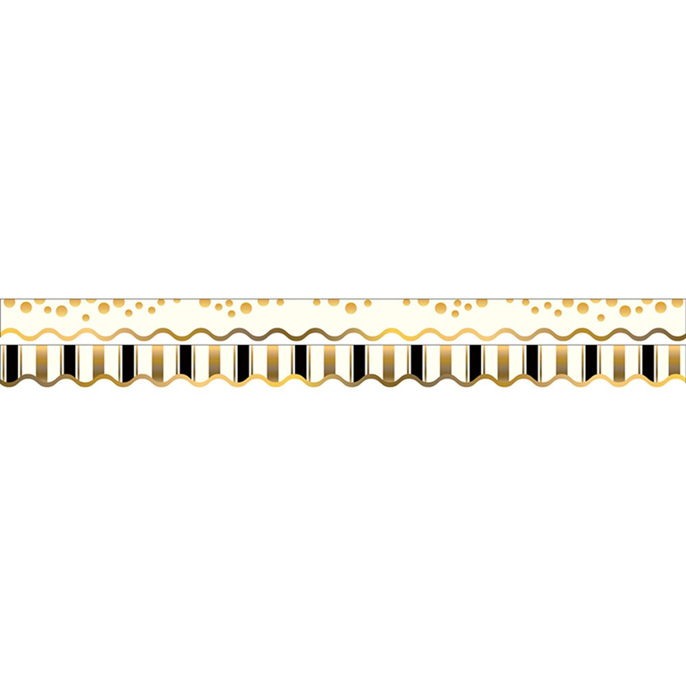 BCPLL903 - Gold Coins Border Double-Sided Scalloped Edge in Border/trimmer