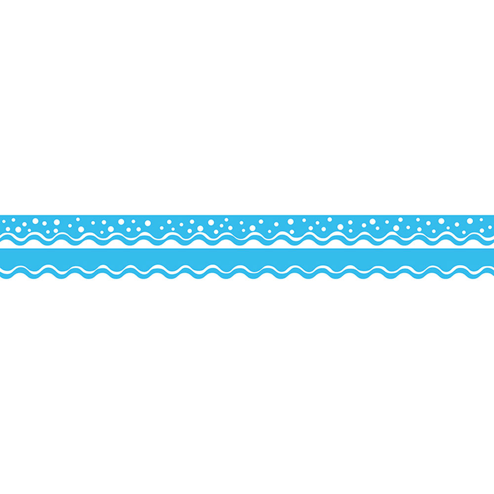 BCPLL992 - Happy Pool Blue Border Double-Sided Scalloped Edge in Border/trimmer