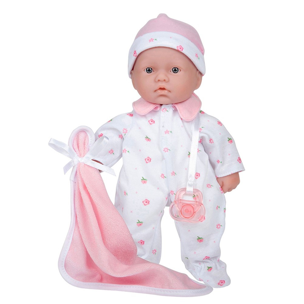 La Baby Soft 11" Baby Doll, Pink with Blanket, Caucasian - BER13107 | Jc Toys Group Inc | Dolls