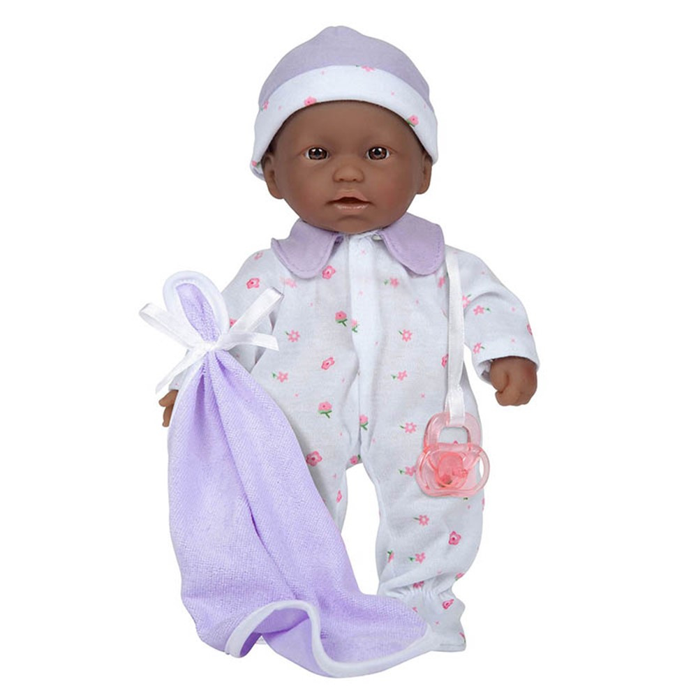La Baby Soft 11" Baby Doll, Purple with Blanket, African-American - BER13108 | Jc Toys Group Inc | Dolls