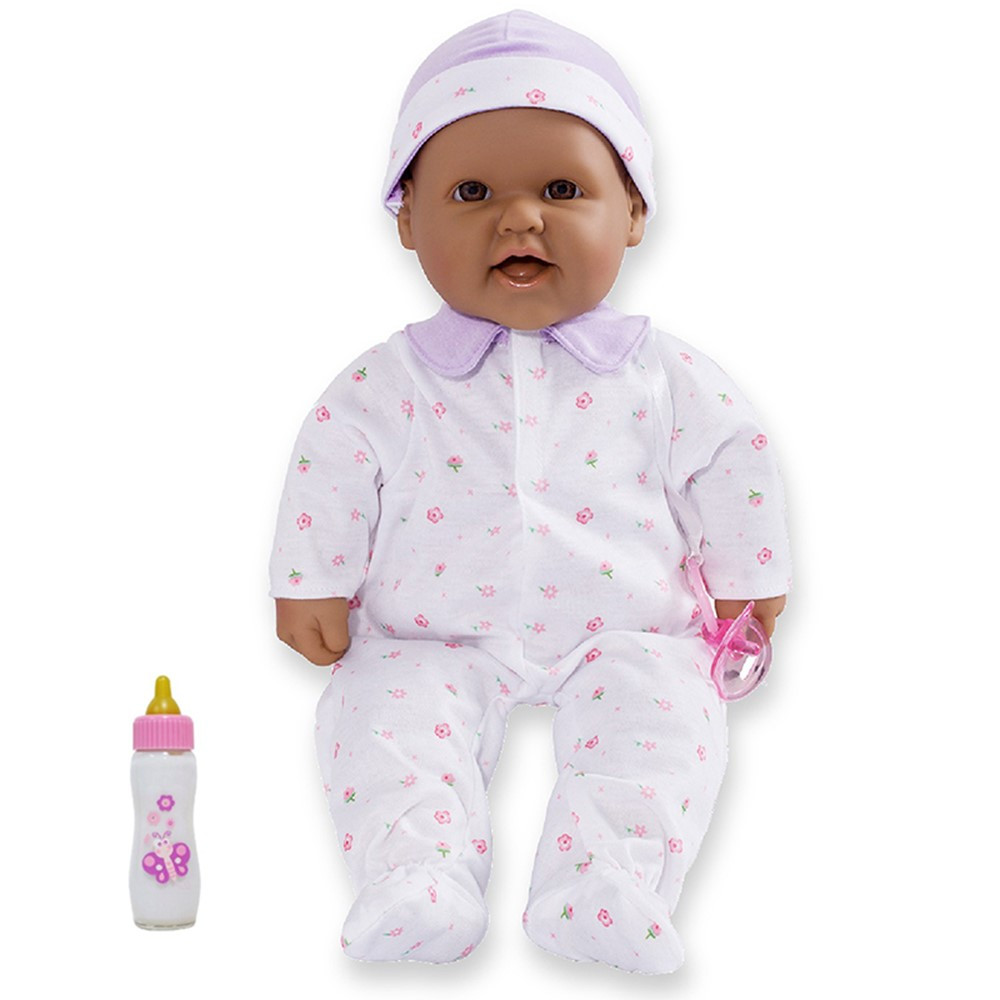 La Baby Soft 16" Baby Doll, Purple with Pacifier, Hispanic - BER15033 | Jc Toys Group Inc | Dolls