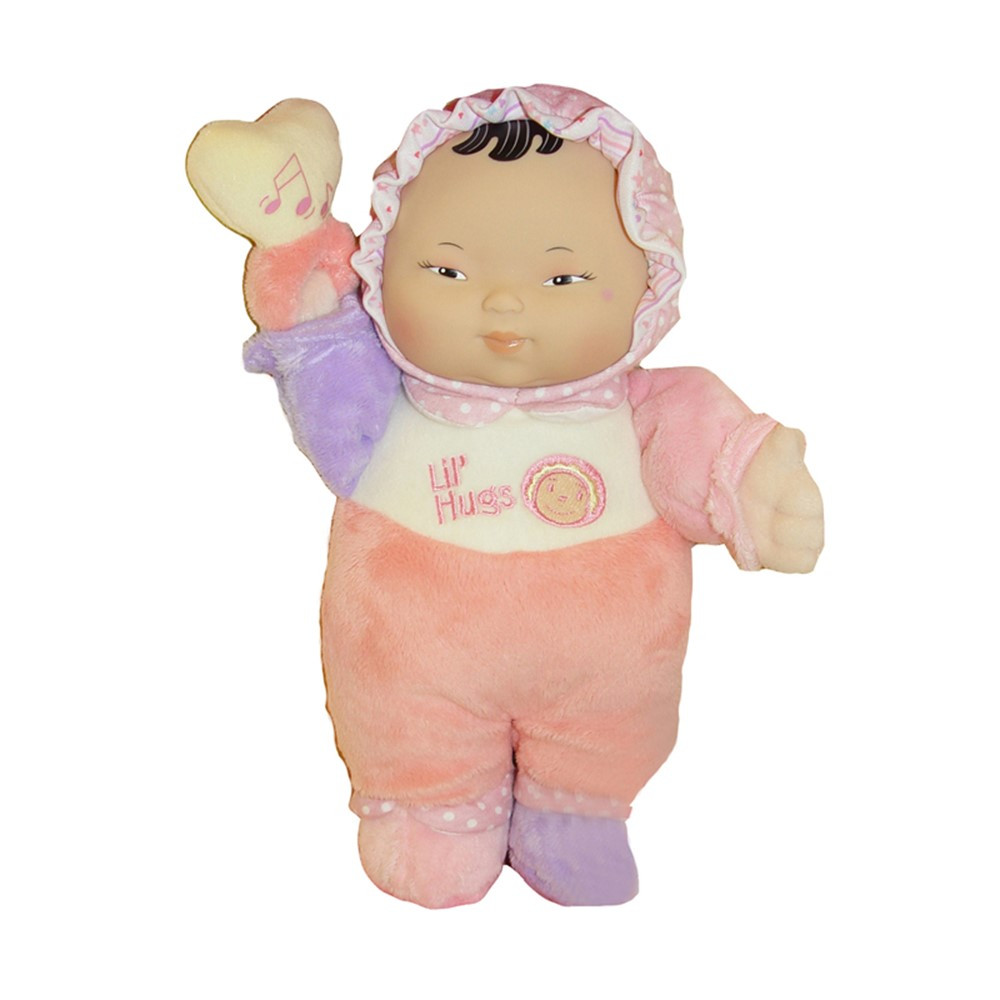 Lil' Hugs Baby's First Soft Doll, Vinyl Face, Pastel Outfits with Rattle, 12 Asian - BER48002 | Jc Toys Group Inc | Dolls"