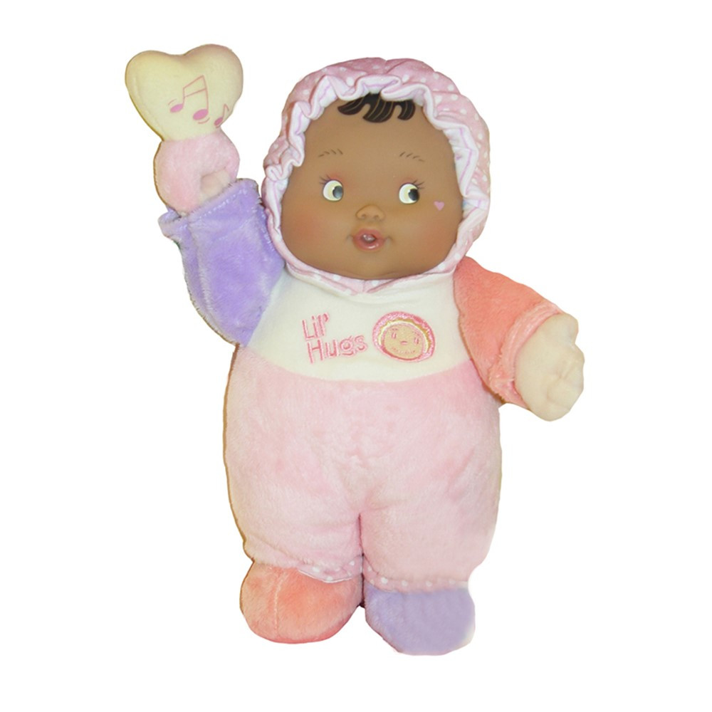 Lil' Hugs Baby's First Soft Doll, Vinyl Face, Pastel Outfits with Rattle, 12 Hispanic - BER48003 | Jc Toys Group Inc | Dolls"