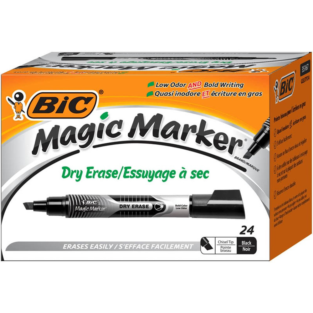 BICGELITP241BLK - Bic Magic Marker Value Pk Black Dry Erase in Markers