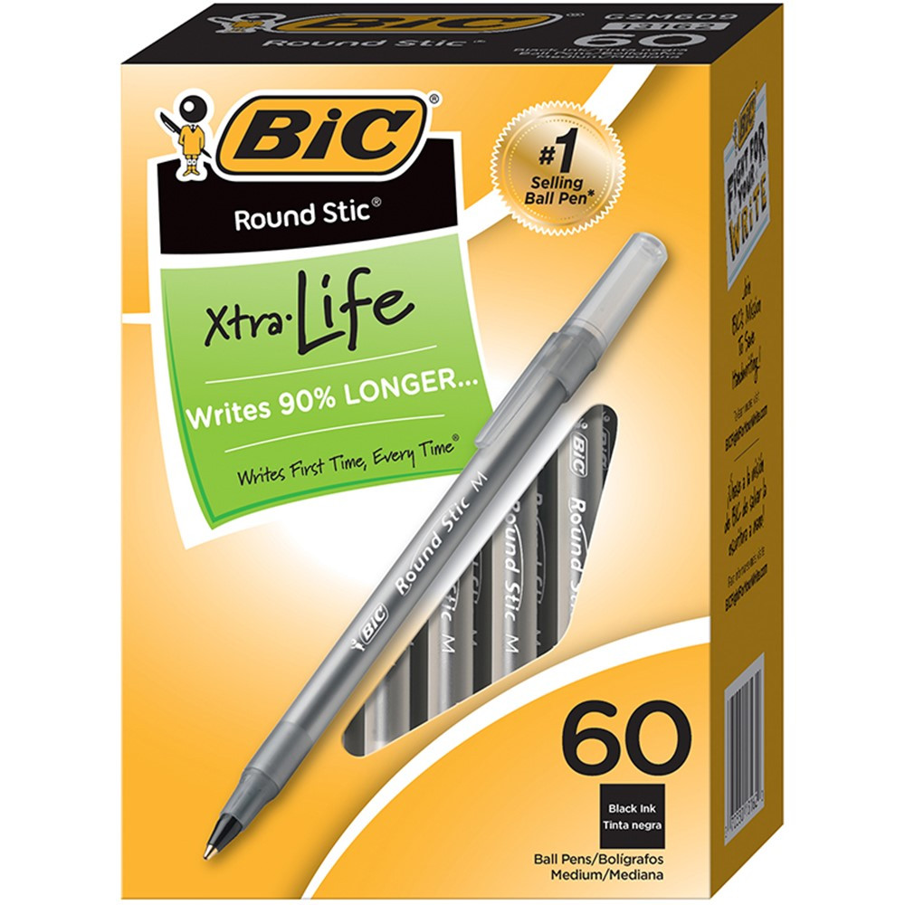 BICGSM609BK - Bic Round Stic Pen Black in Pens