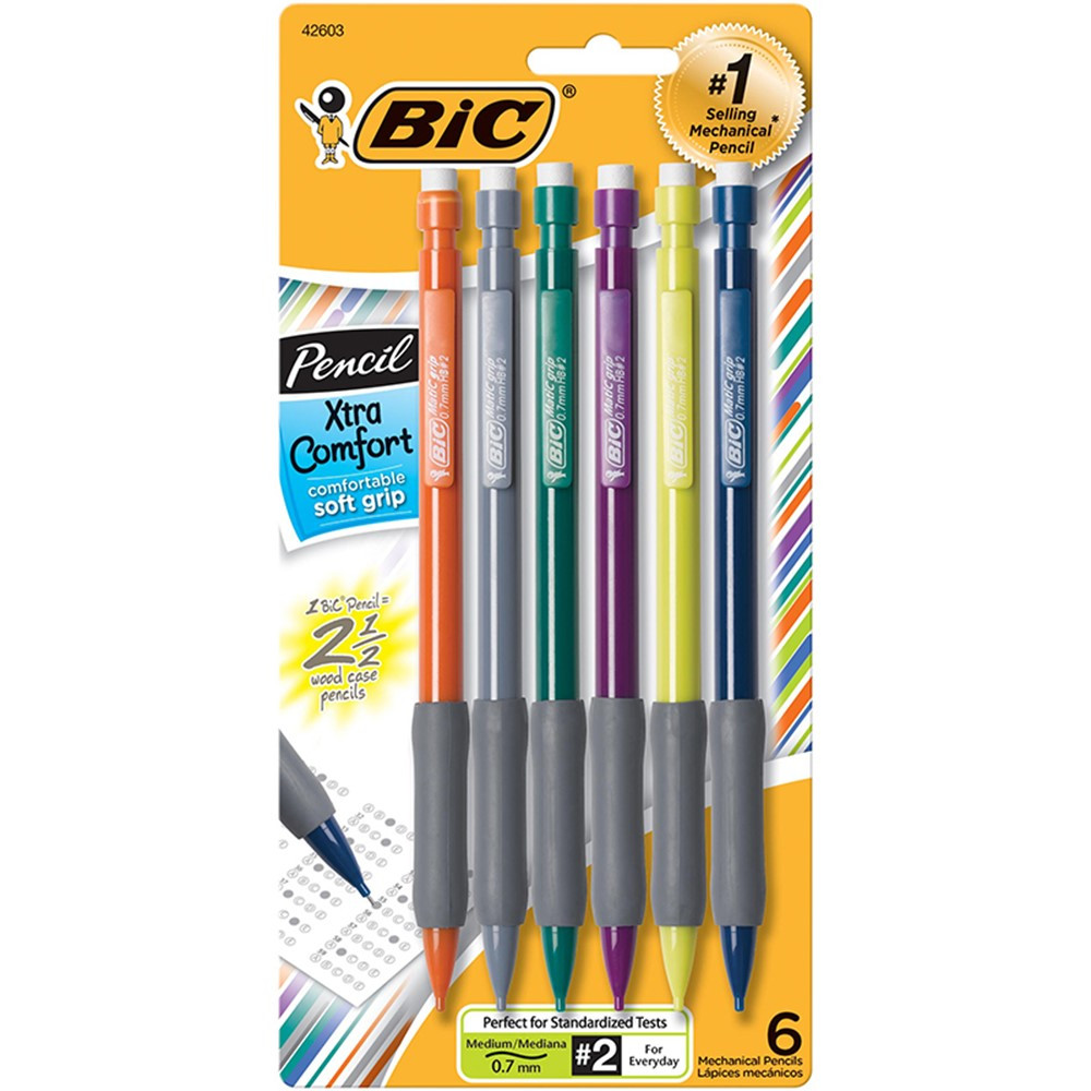 BICMPGP61 - Bic Matic Grip 6Pk Asst Mechanical Pencils .7Mm in Pencils & Accessories