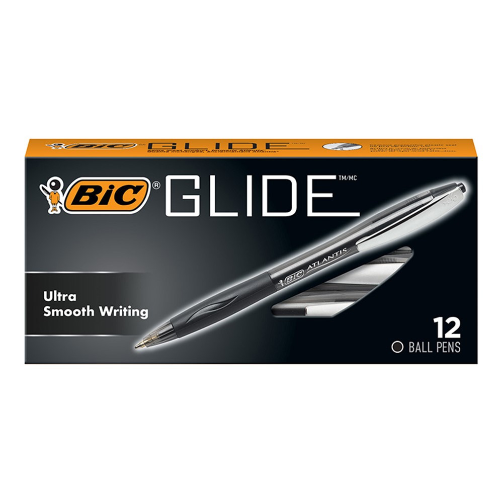 Glide Retractable Ball Pen, Medium Point (1.0 mm), Black, 12-Count - BICVCG11BLK | Bic Usa Inc | Pens
