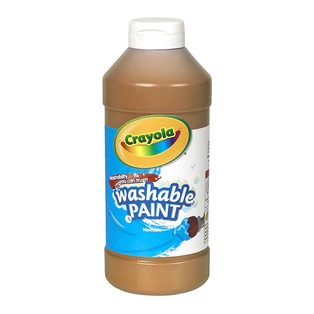 BIN201607 - Crayola Washable Paint 16 Oz Brown in Paint