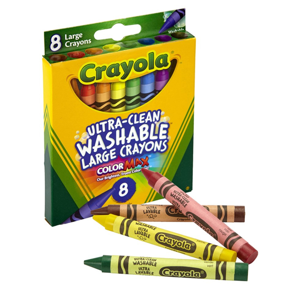 BIN3280 - Washable Crayons Large 8Ct Peggable Box in Crayons