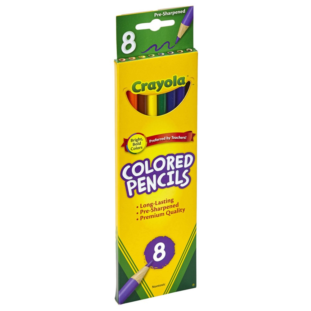 BIN4008 - Crayola Colored Pencils 8 Ct Asst in Colored Pencils