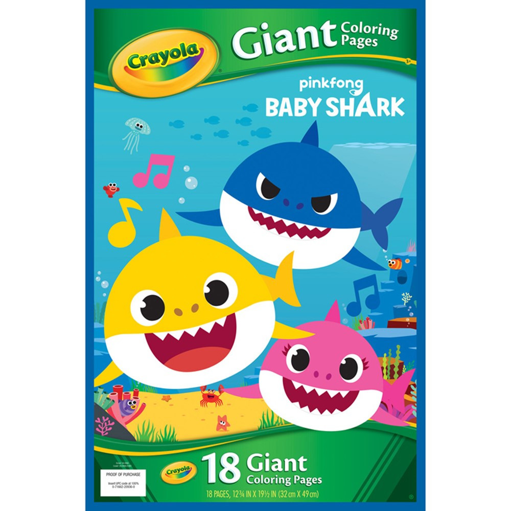 Giant Coloring Pages, Baby Shark - BIN40936 | Crayola Llc | Art Activity Books