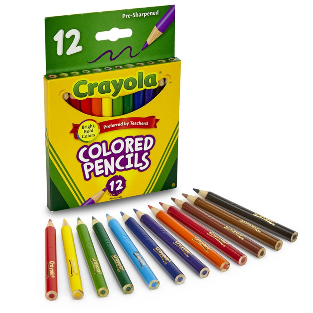 BIN4112 - Colored Pencils 12Ct Half Length in Colored Pencils