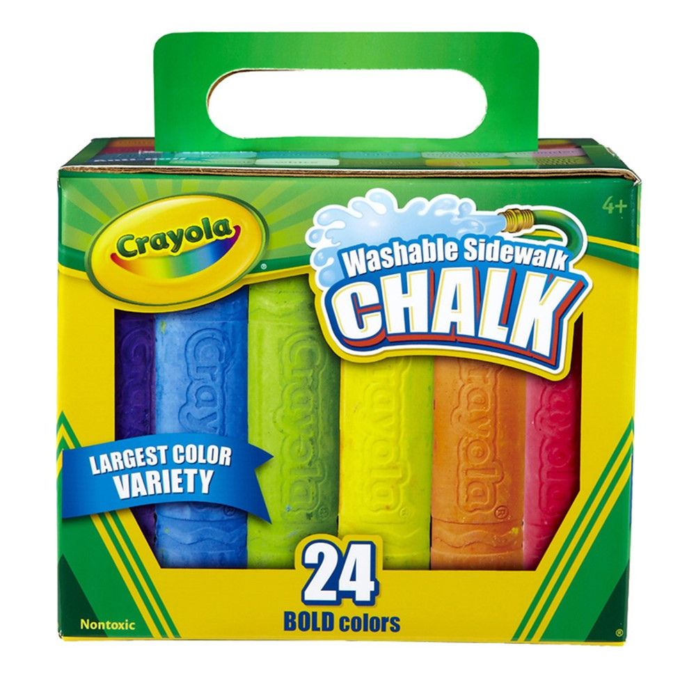 BIN512024 - Crayola Washable Sidewalk Chalk 24 Ct in Chalk
