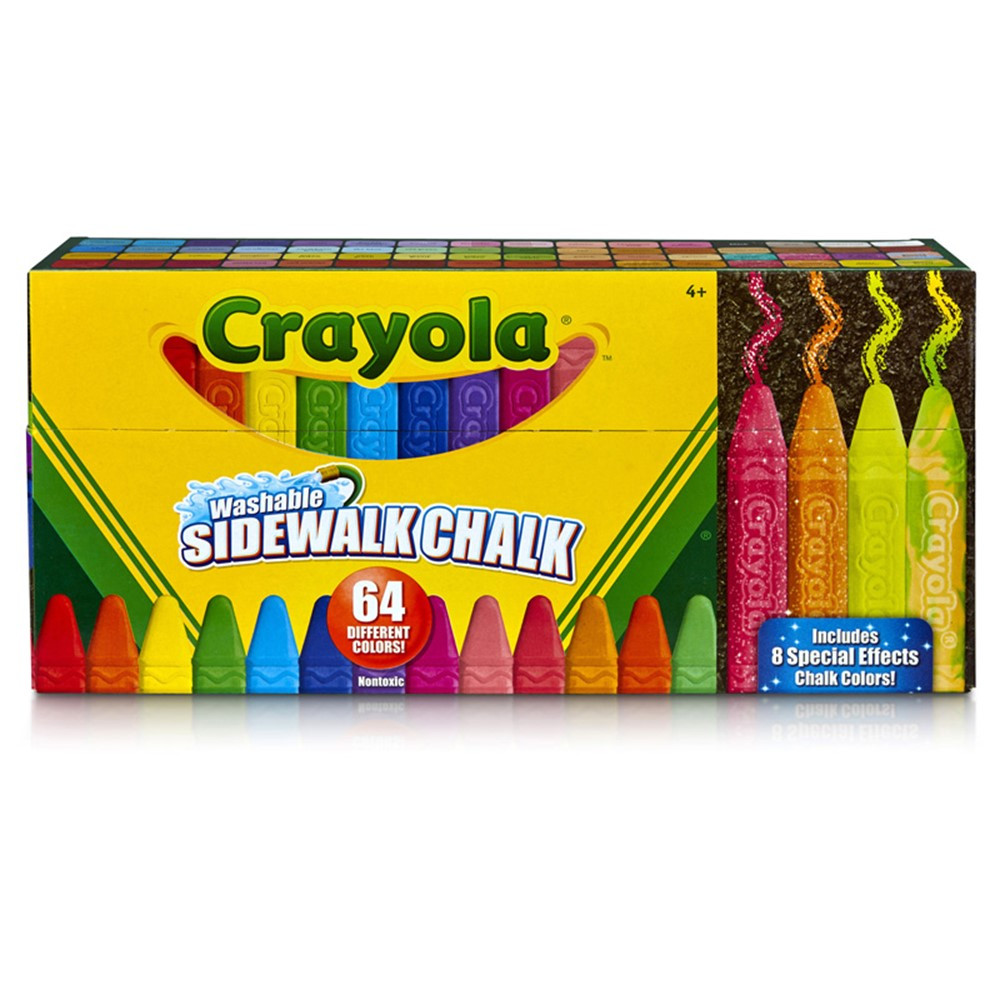 BIN512064 - Crayola Wash Sidewalk Chalk 64Pk in General