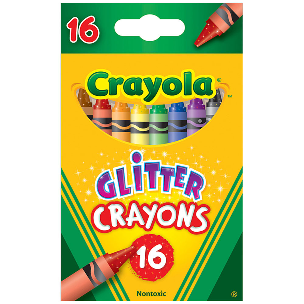 BIN523716 - Crayola Glitter Crayons 16 Crayons in Crayons