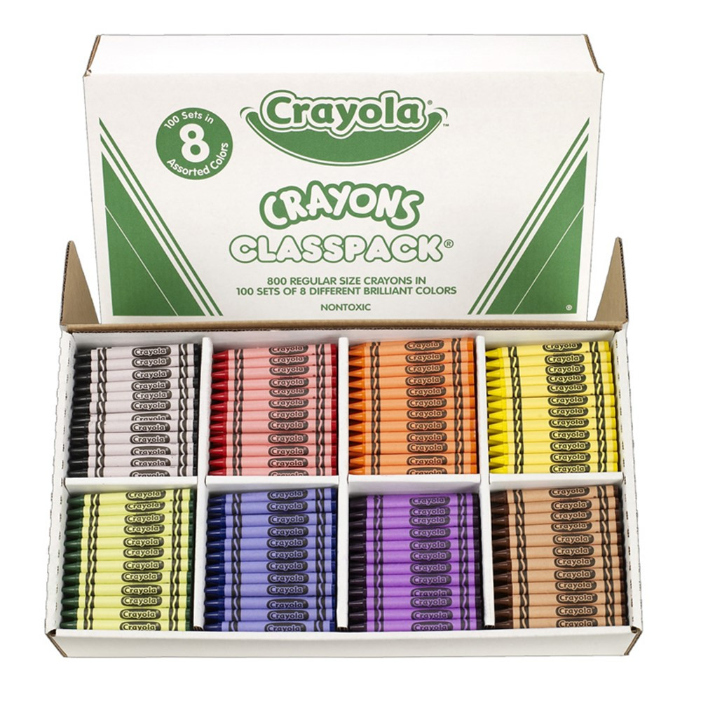 BIN528008 - Crayola Crayons Classpacks 8 Color Reg Size 800 Count in Crayons
