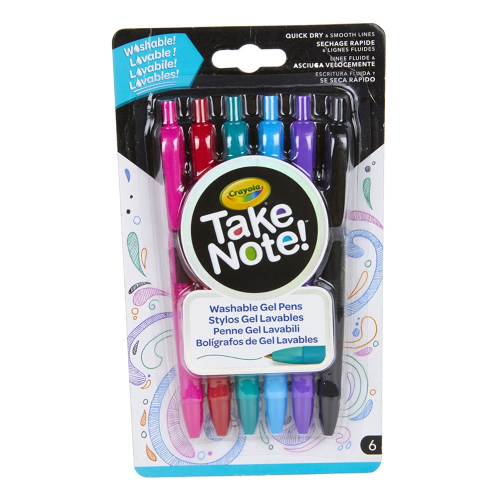 Take Note! Washable Gel Pens, Pack of 6 - BIN586505 | Crayola Llc | Pens