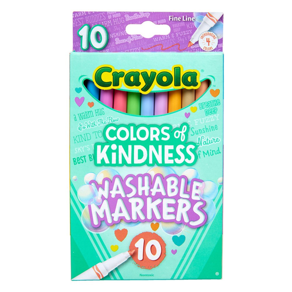 Crayola Washable Markers Thin Line Assorted Classic Colors Box Of