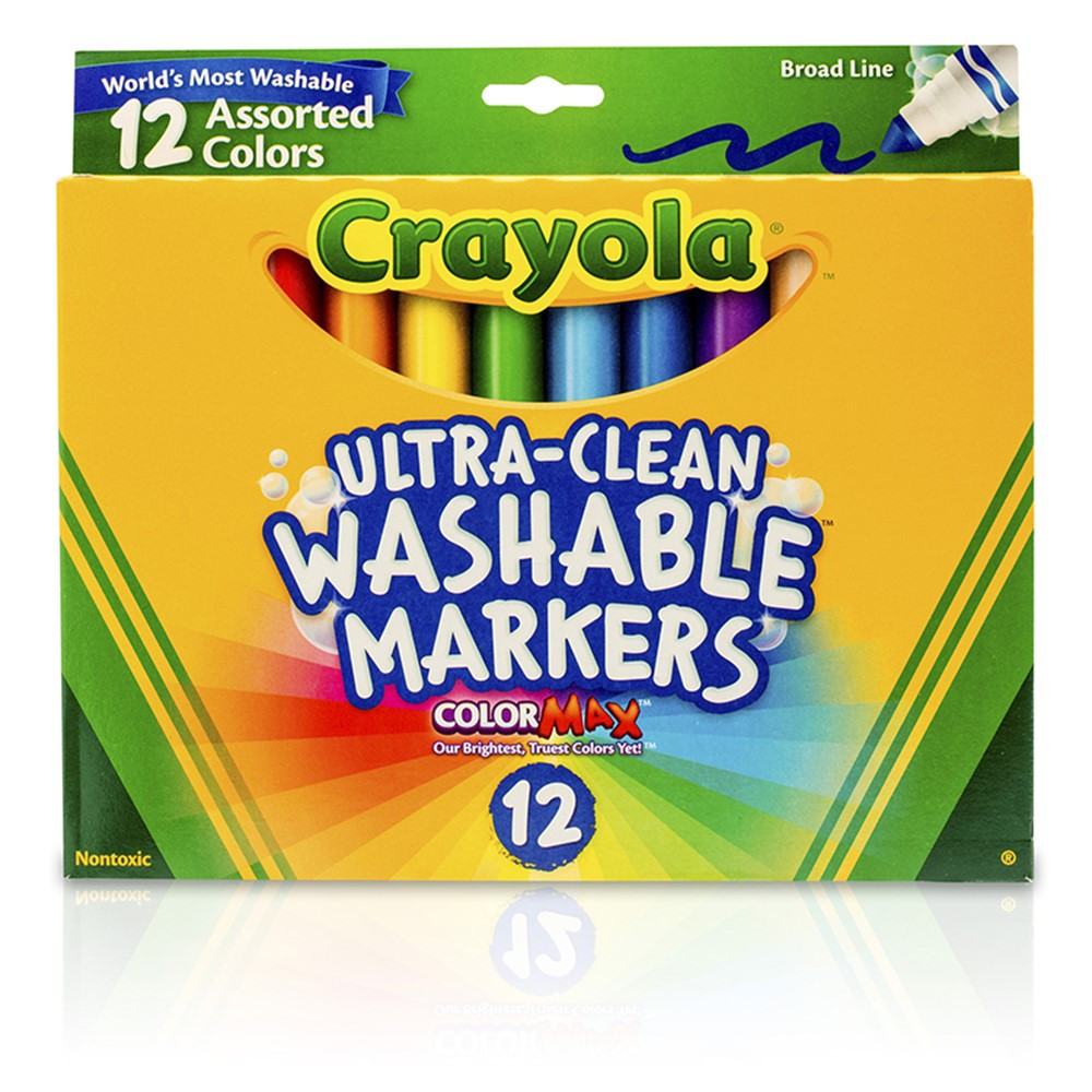 100 Washable Markers, Crayola Super Tips Will Not Bleed Through