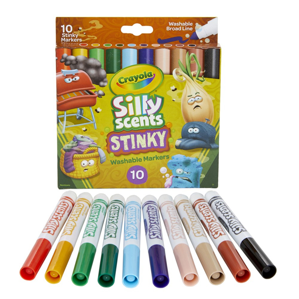 Silly Scents Stinky, Washable, Broad Line Markers, Pack of 10 - BIN588268 | Crayola Llc | Markers