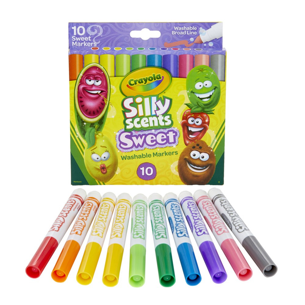 Silly Scents Sweet, Washable, Broad Line Markers, Pack of 10 - BIN588270 | Crayola Llc | Markers