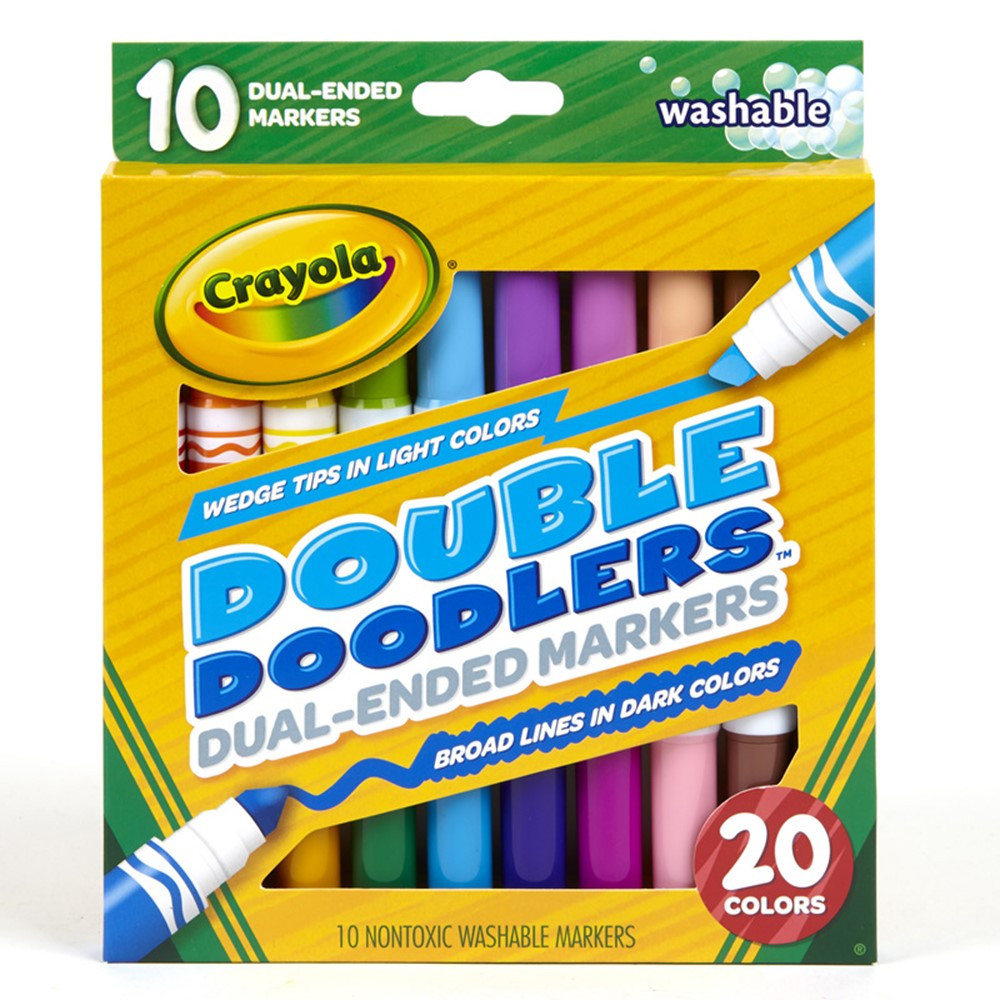 Crayola Washable Marker Classroom Set, Fine Tip, 10 Assorted
