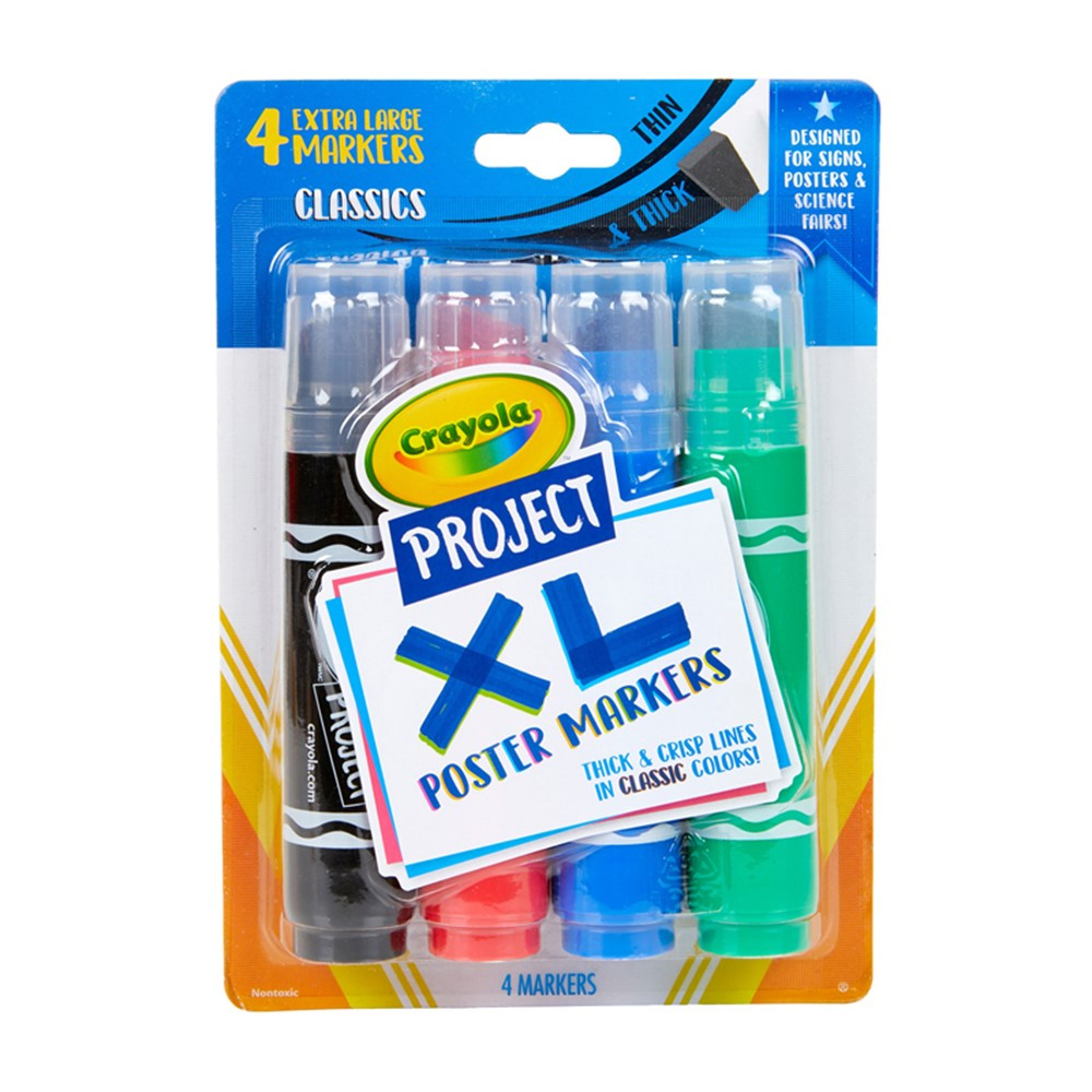 Project XL Poster Markers, Classic, 4 Count - BIN588356 | Crayola Llc | Markers