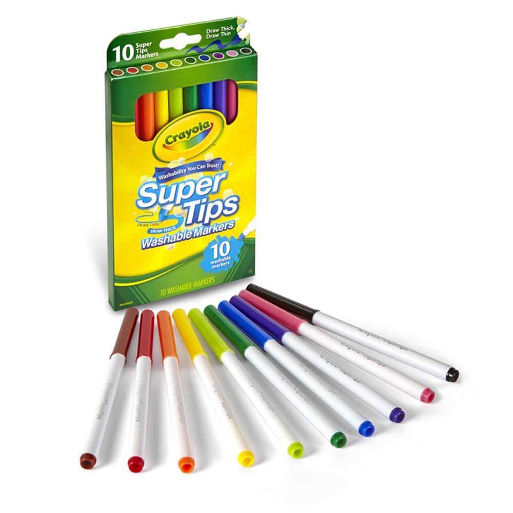 Washable Super Tips Markers, Pack of 10 - BIN588610 | Crayola Llc | Markers