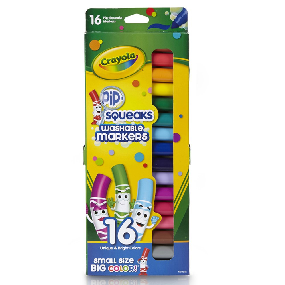 BIN588703 - Pip Squeaks Markers 16 Ct Short Washable In Peggable Pouch in Markers