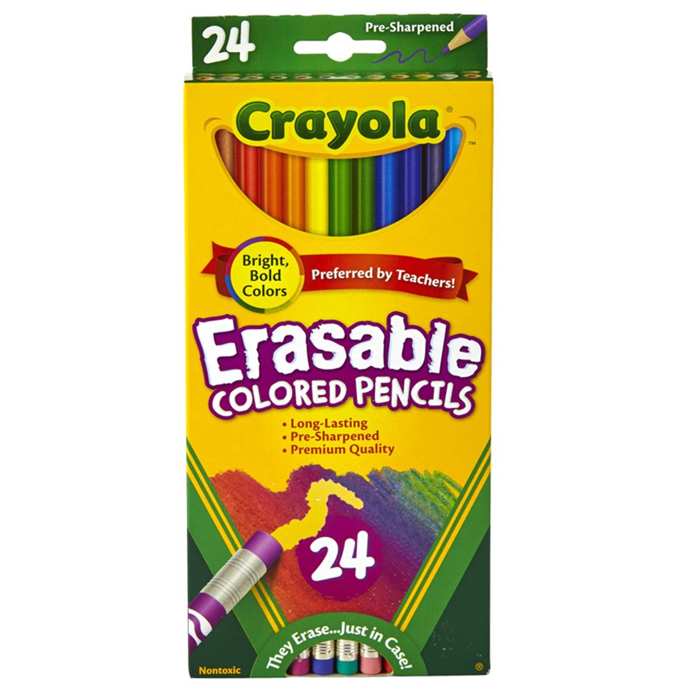 BIN682424 - 24 Ct Erasable Colored Pencils in Colored Pencils