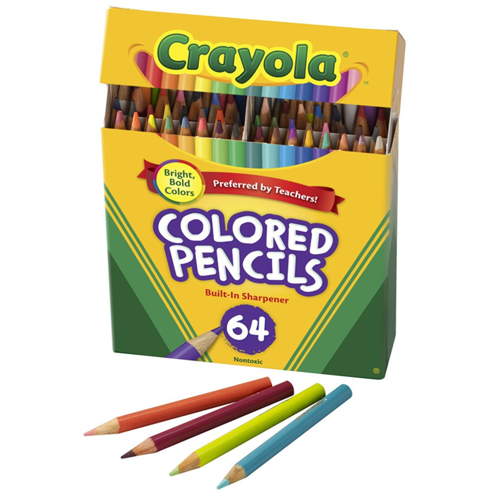 BIN683364 - Crayola Colored Pencils 64 Count Half Length in Colored Pencils