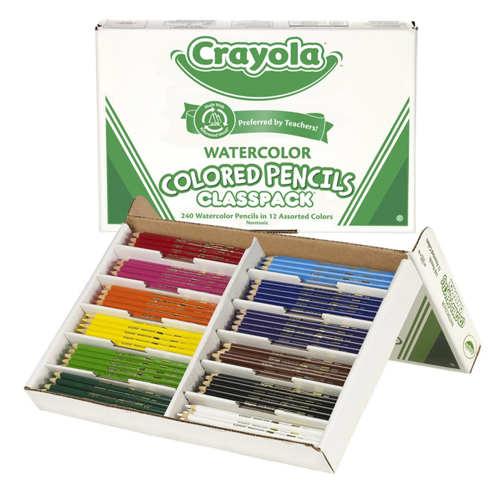 BIN684240 - Crayola Watercolor Pencil 240 Ct Classpack in Colored Pencils