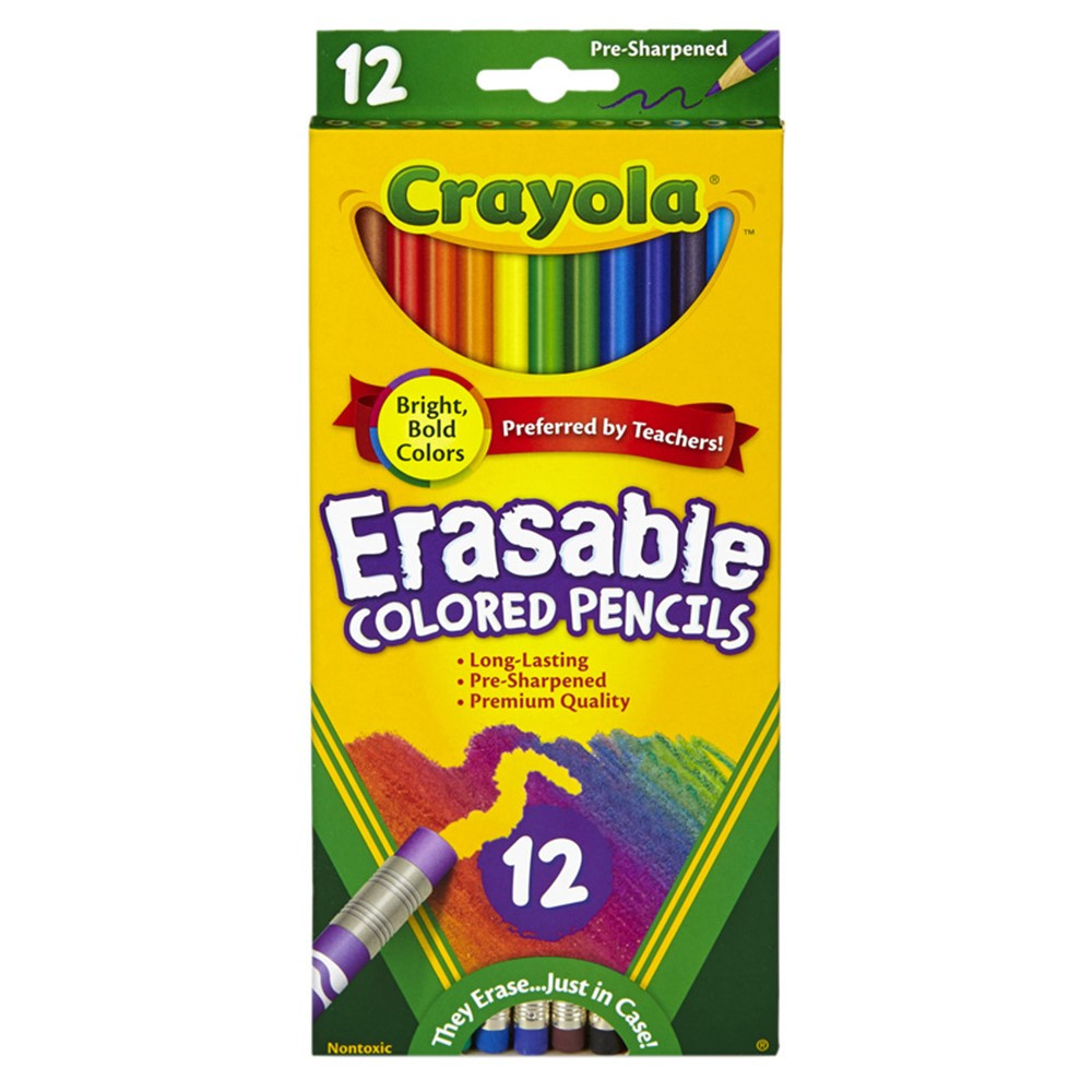BIN684412 - Erasable Colored Pencils 12 Ct in Colored Pencils