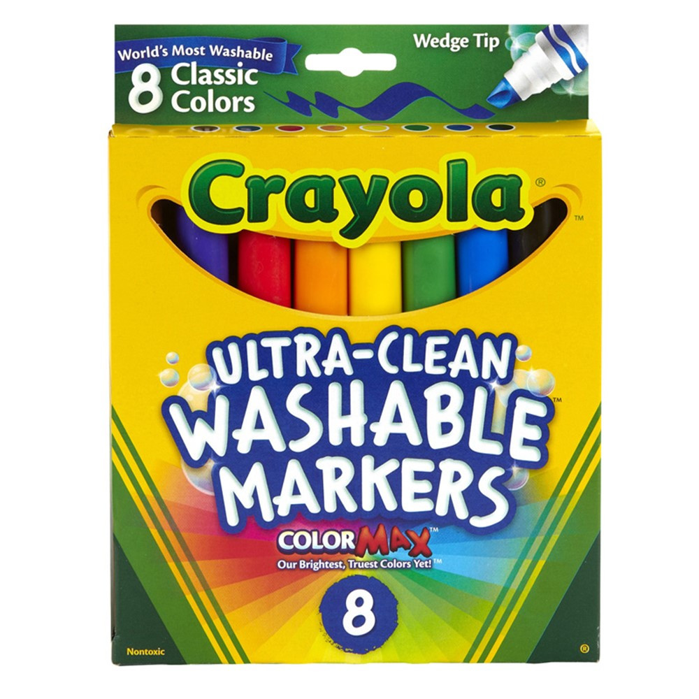 BIN7208 - Wedge Tip 8 Ct Washable Markers in Markers