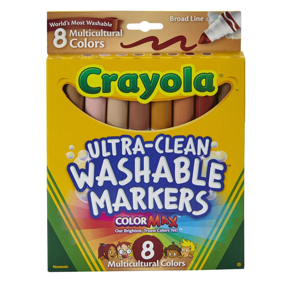 BIN7801 - Multicultural Washable Markers 8Pk Conical Tip in Markers