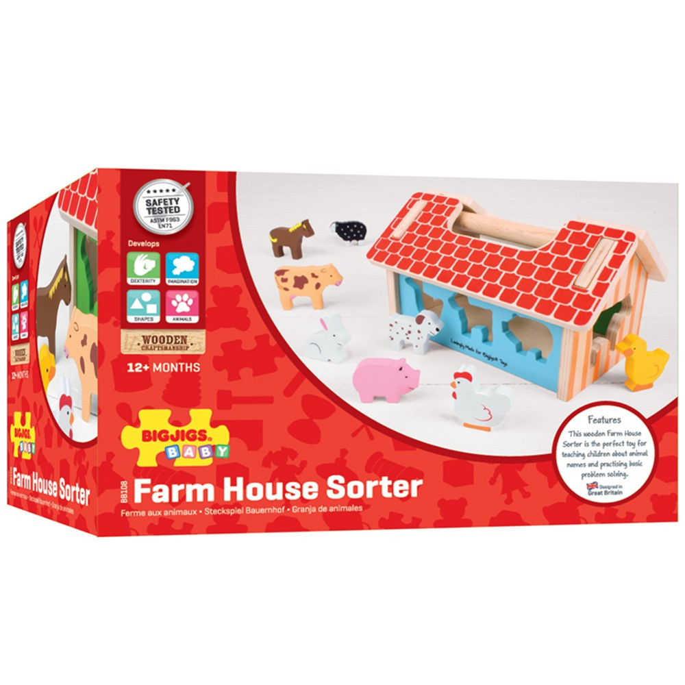Farm House Sorter - BJTBB108 | Bigjigs Toys | Sorting