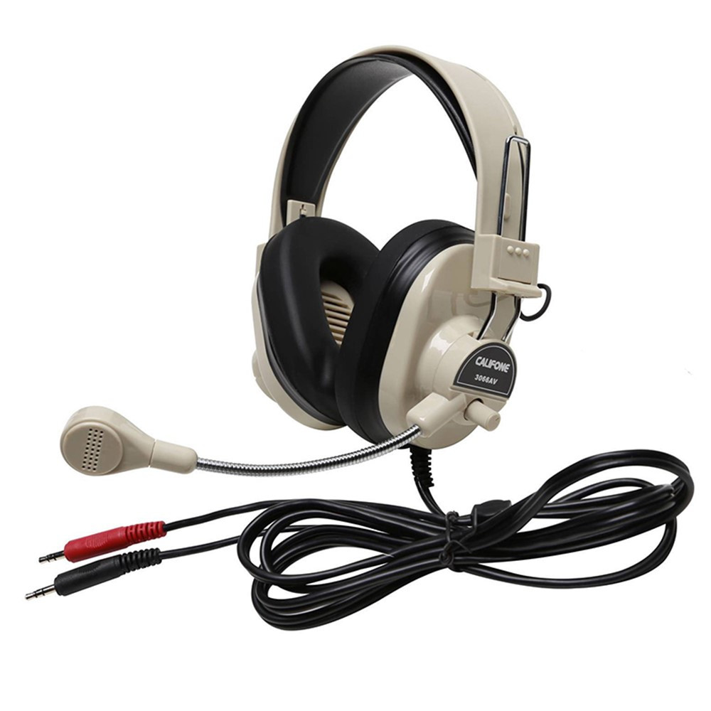 CAF3066AV - Deluxe Multimedia Stereo Headset W/ Boom Microphone W/ Dual 3.5Mm Plug in Headphones