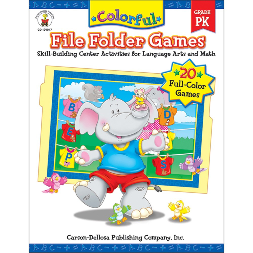 CD-104047 - Colorful File Folder Games Gr-Pk in Skill Builders