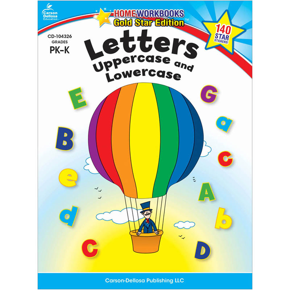 CD-104326 - Letters Uppercase & Lowercase Home Workbook Gr Pk-K in Letter Recognition