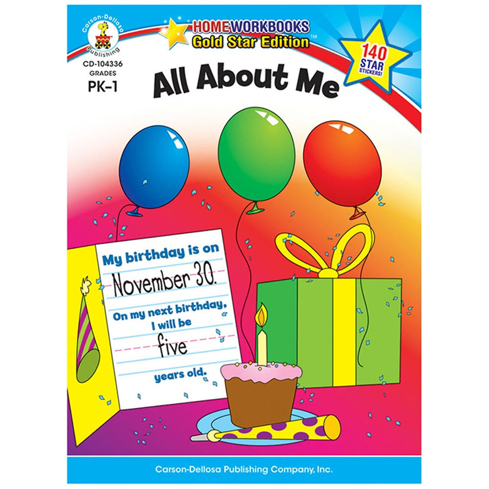 CD-104336 - All About Me Home Workbook Gr Pk-1 in Skill Builders