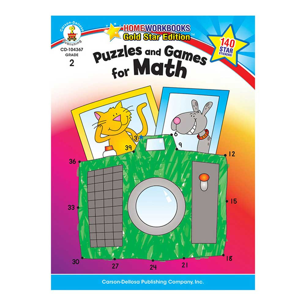 CD-104367 - Puzzles & Games For Math Home Workbook Gr 2 in Activity Books
