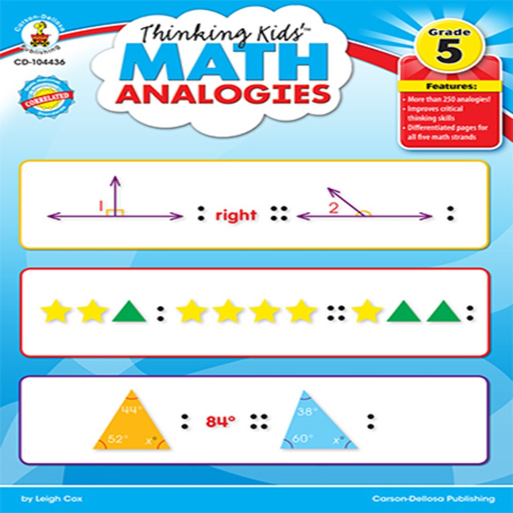 Thinking Kids Math Analogies Gr 5 - CD-104436 | Carson Dellosa