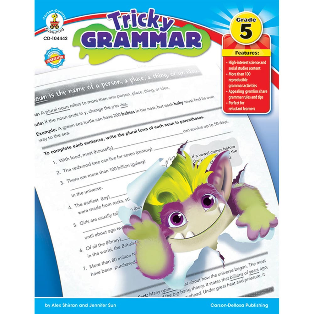 CD-104442 - Tricky Grammar Gr 5 in Grammar Skills