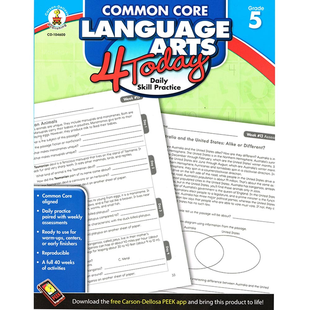 CD-104600 - Language Arts 4 Today Gr 5 in Activities