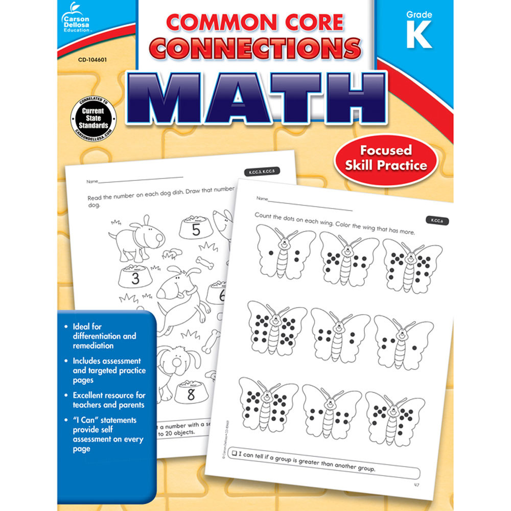CD-104601 - Math Gr K Common Core Connections in Activity Books